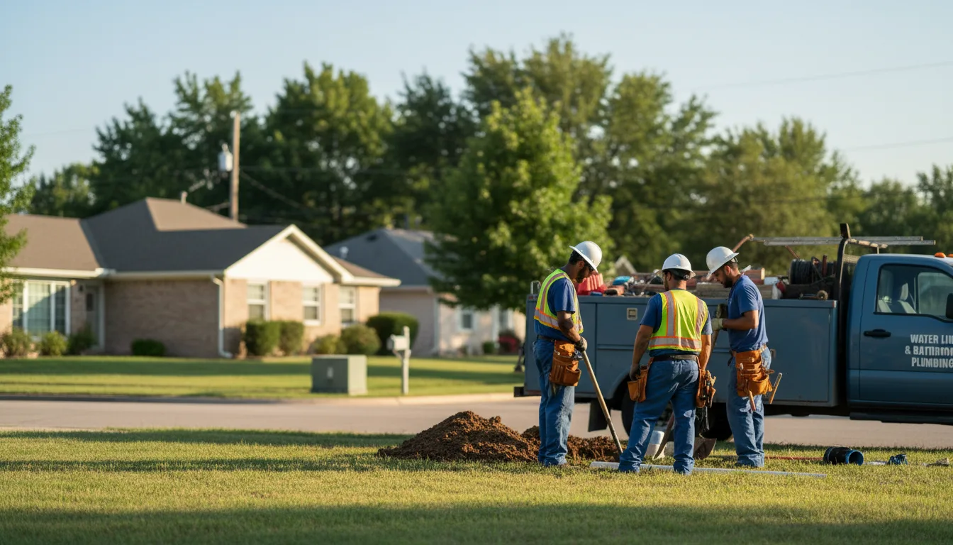 Residential water line and bathroom plumbing service in Chester, IA